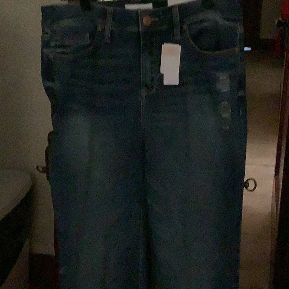 Medium denim straight leg jeans